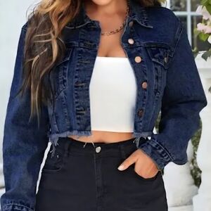 SHEIN Dark Blue Jean Jacket